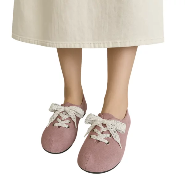 Mules suédine lacets ruban dentelle – Image 10