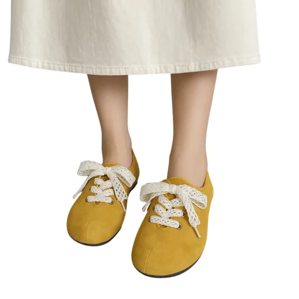 Mules suédine lacets ruban dentelle – Image 11