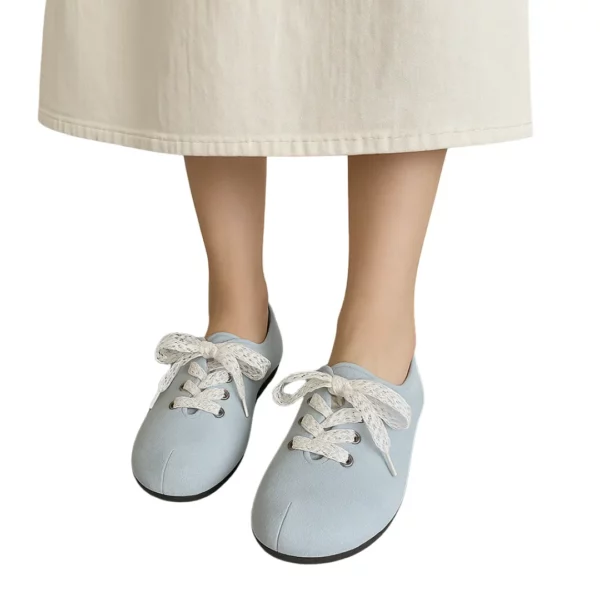 Mules suédine lacets ruban dentelle – Image 12