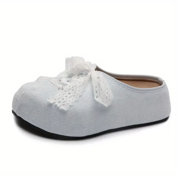 Mules suédine lacets ruban dentelle – Image 7