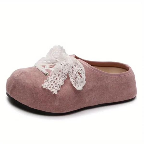 Mules suédine lacets ruban dentelle – Image 8