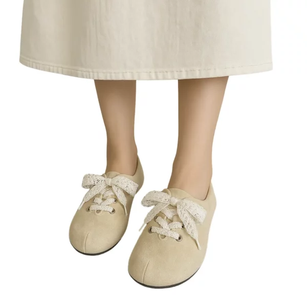 Mules suédine lacets ruban dentelle – Image 9