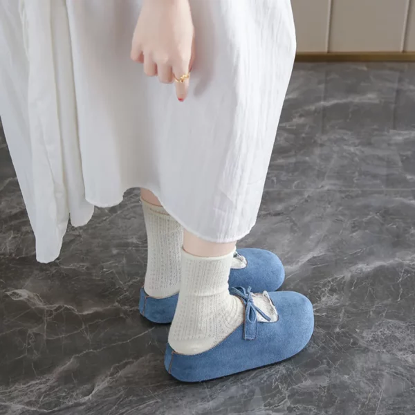 Mules suédine nœud dentelle femme – Image 4