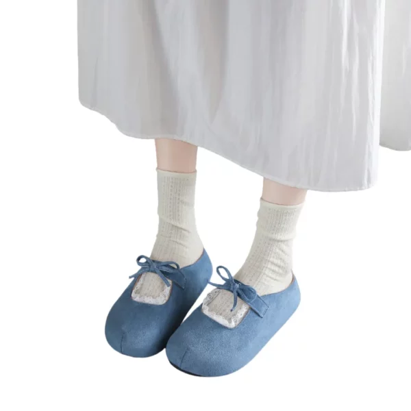 Mules suédine nœud dentelle femme – Image 8