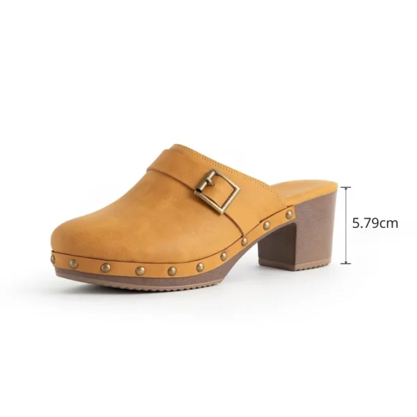 Sabots femme talon moyen cloutés – Image 5