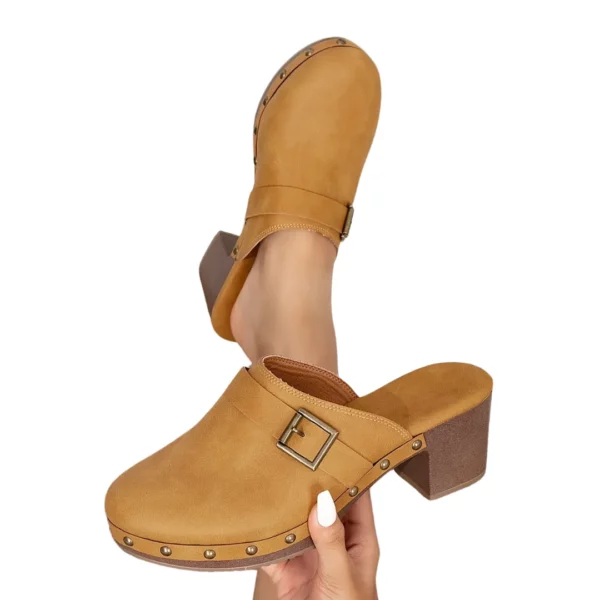 Sabots femme talon moyen cloutés – Image 7