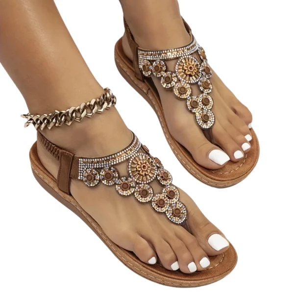 Sandales bohèmes femme perles ethniques – Image 9