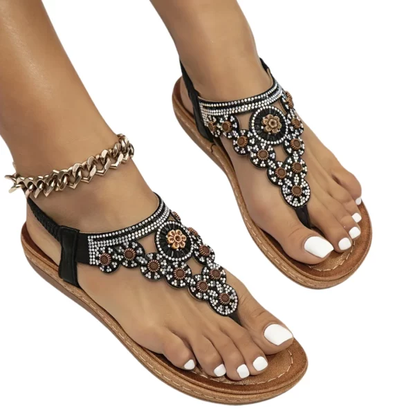 Sandales bohèmes femme perles ethniques – Image 10