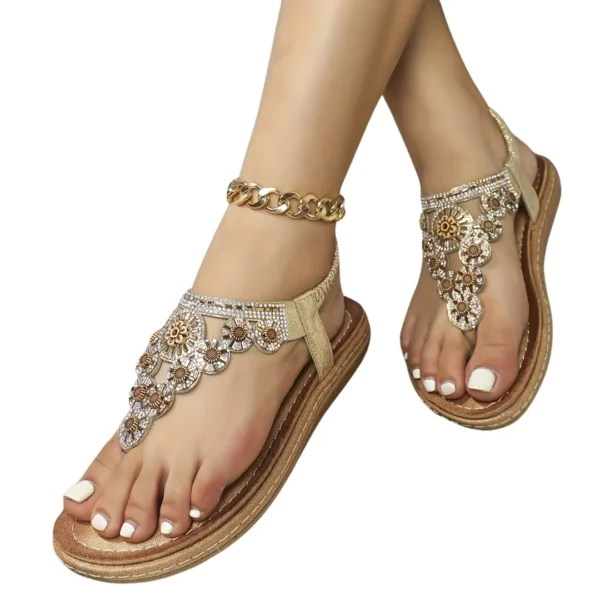 Sandales bohèmes femme perles ethniques – Image 11