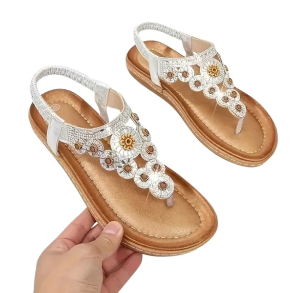 Sandales bohèmes femme perles ethniques – Image 8