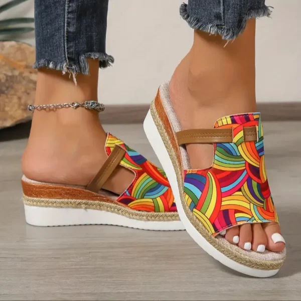 Sandales compensées à détail tressé – Image 4