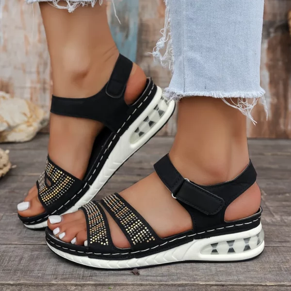 Sandales compensées femme strass – Image 7
