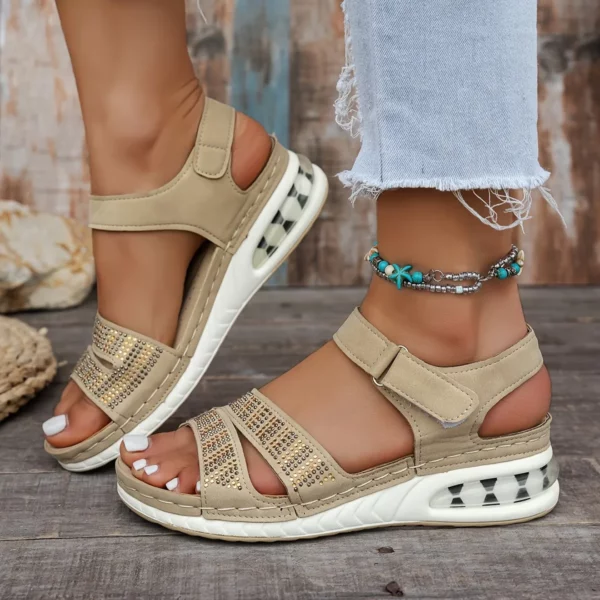 Sandales compensées femme strass – Image 4