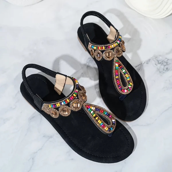 Sandales femme bohème perles colorées – Image 3