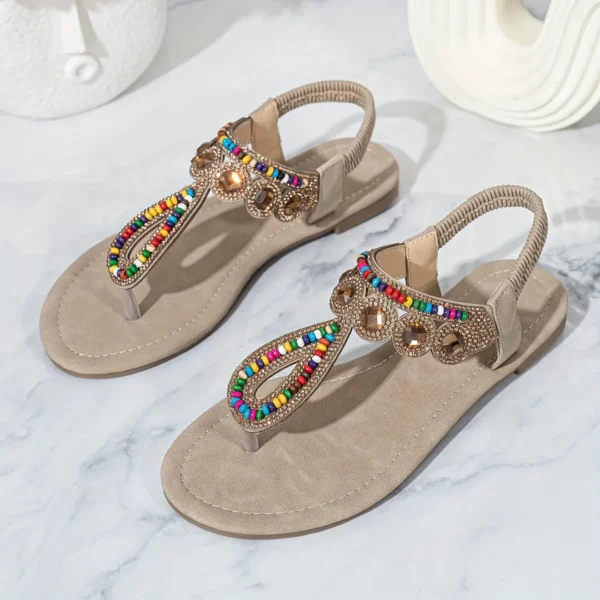 Sandales femme bohème perles colorées – Image 4