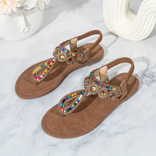 Sandales femme bohème perles colorées – Image 5