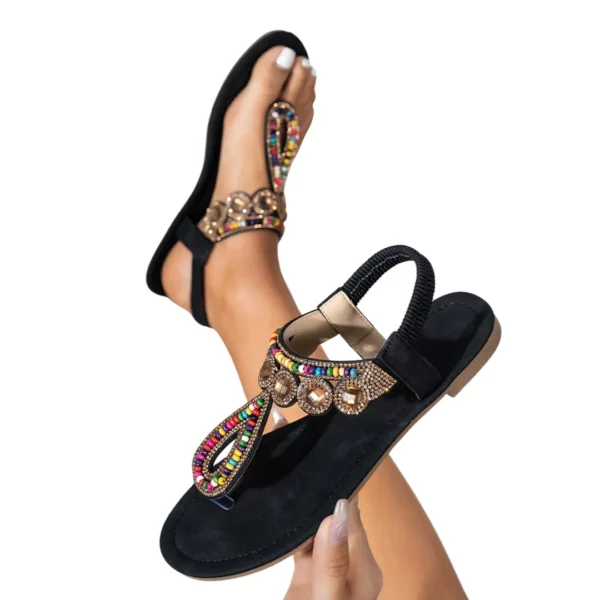 Sandales femme bohème perles colorées – Image 9