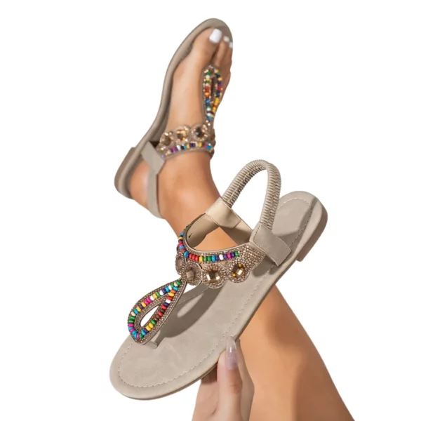 Sandales femme bohème perles colorées – Image 10
