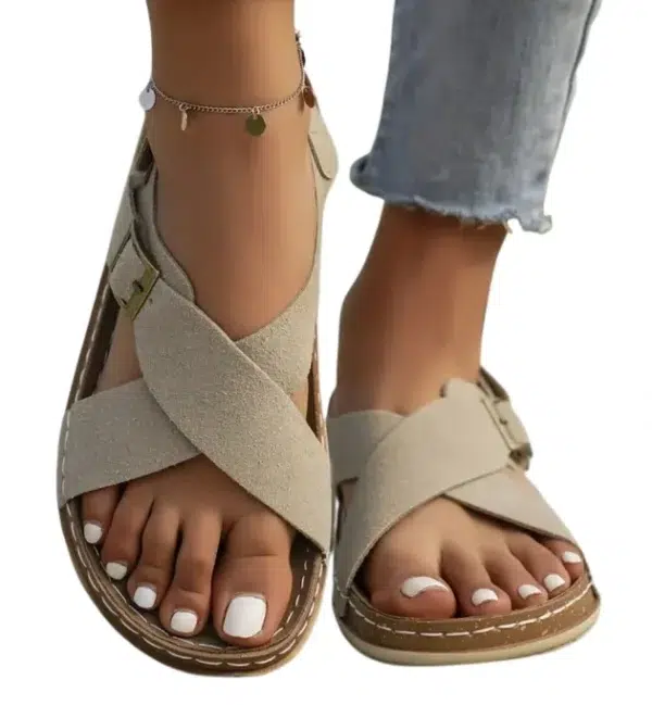 Sandales orthopédiques croisée boucle femme – Confort toute la journée, maintien parfait, style élégant pour pieds sensibles – Image 2