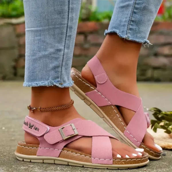 Sandales orthopédiques croisée boucle femme – Image 2