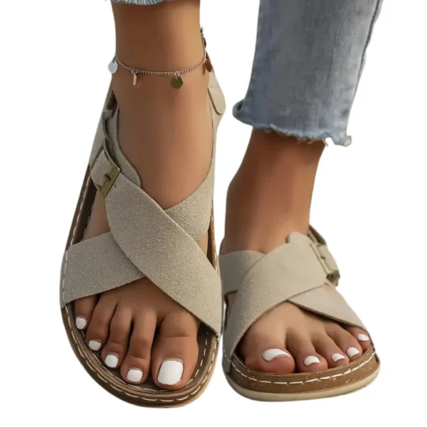 Sandales orthopédiques croisée boucle femme – Image 7
