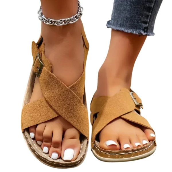 Sandales orthopédiques croisée boucle femme – Image 9