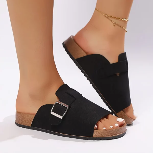 Sandales ouvertes femme boucle liège – Image 4