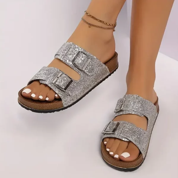 Sandales pailletées avec bretelles à boucle réglables – Image 13