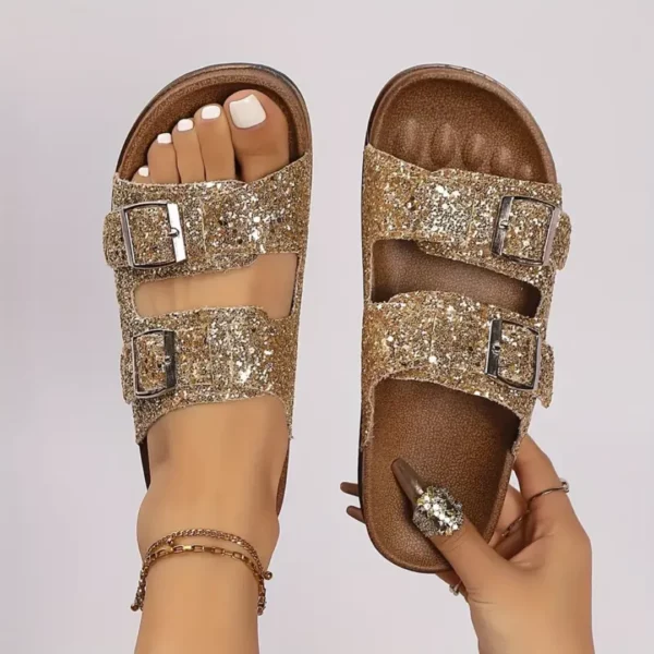 Sandales pailletées avec bretelles à boucle réglables – Image 8