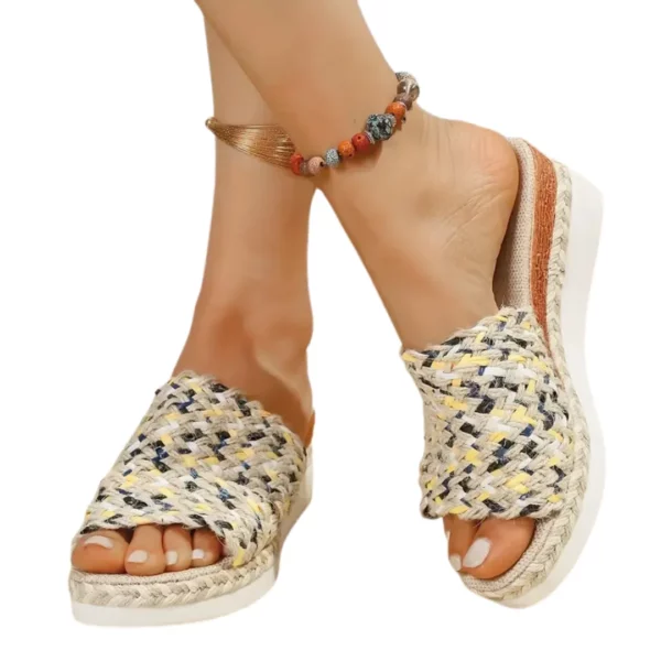 Sandales plateforme femme tressage multicolore – Image 15