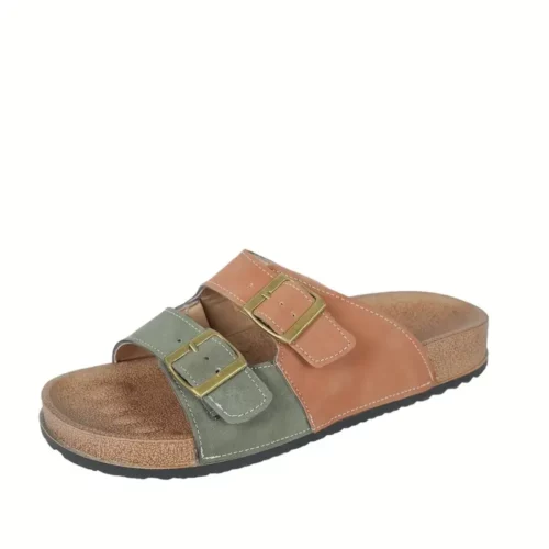 Sandales plates boucles réglables