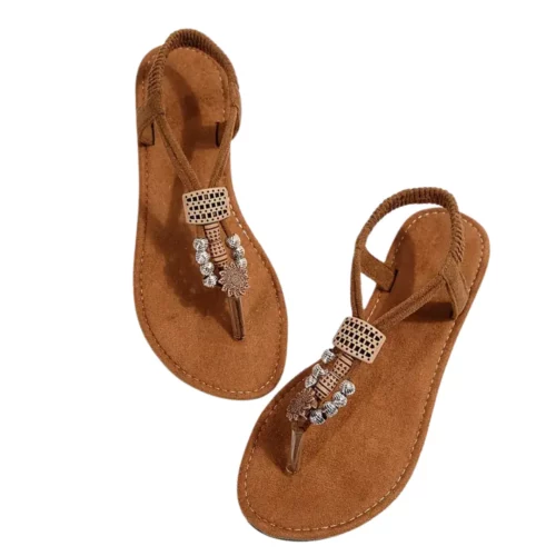 Tongs bohème perles confort femme