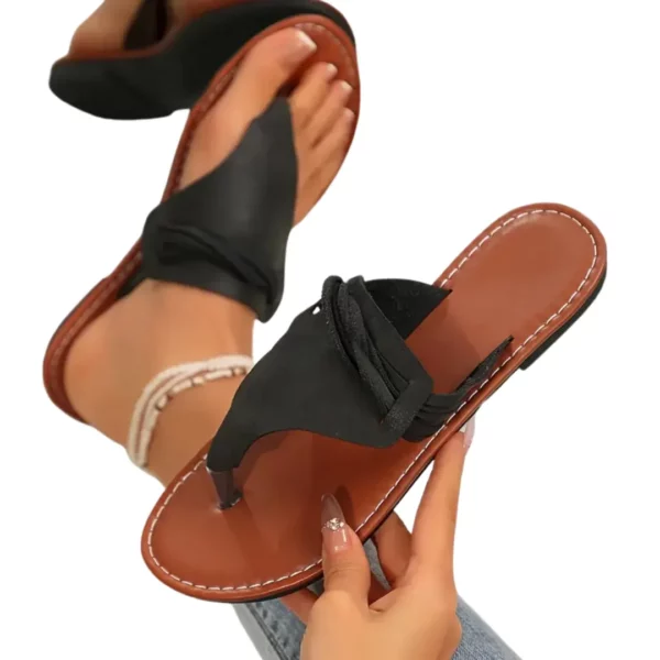 Tongs bohèmes cuir souple femme – Image 7