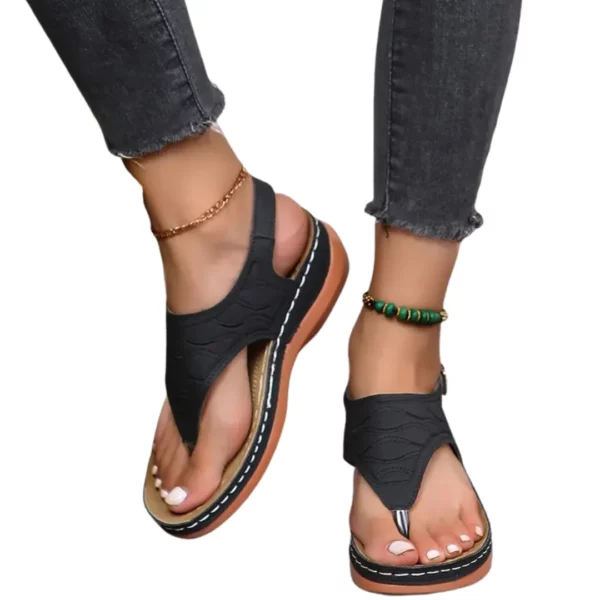 Tongs compensées boucle métal femme – Image 6