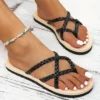 Tongs tressées légères été femme
