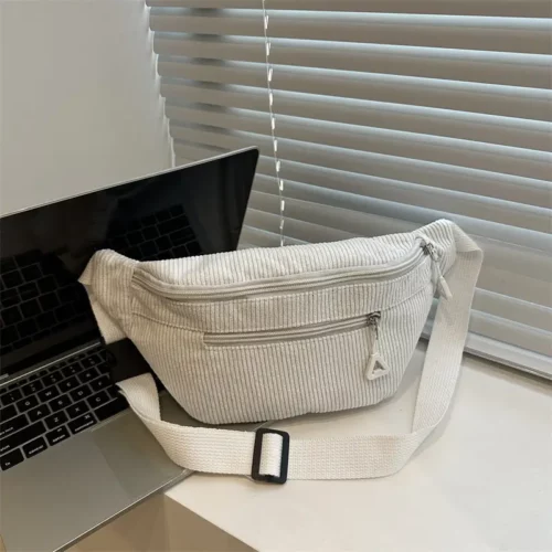 Sac banane femme en velours côtelé – léger et grande capacité