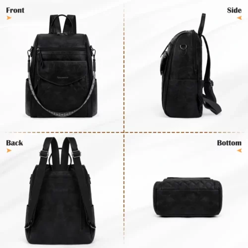 Sac à dos ordinateur femme convertible élégant imperméable style sac à main