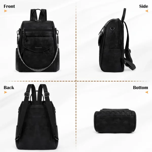 Sac à dos ordinateur femme convertible élégant imperméable style sac à main