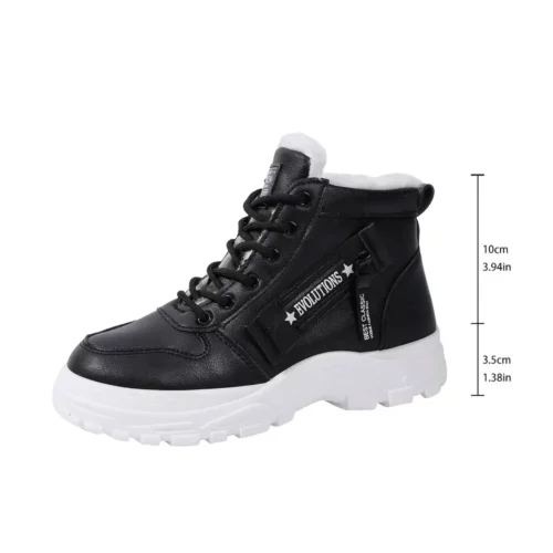 Bottes d'hiver femme montantes avec semelle plateforme antidérapante