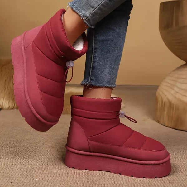 Bottes de ski femme chaudes à semelle antidérapante avec boucles ajustables