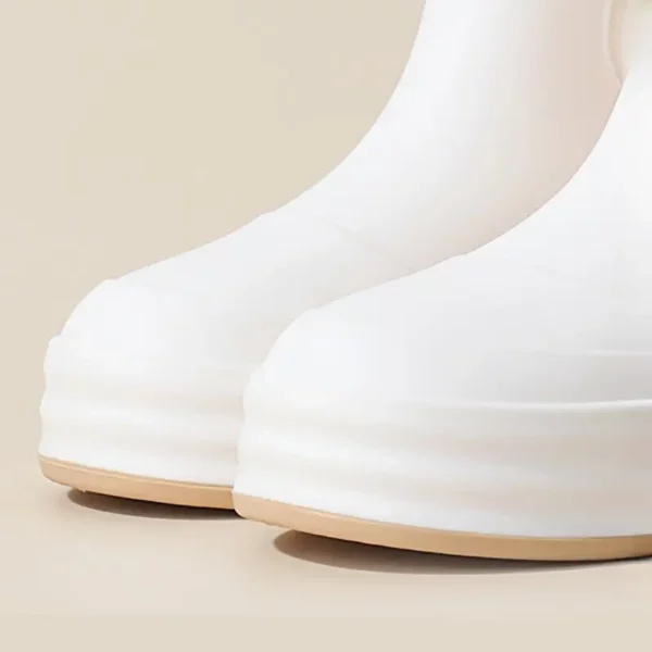 Bottes de pluie femme mi-mollet en caoutchouc avec doublure polaire amovible