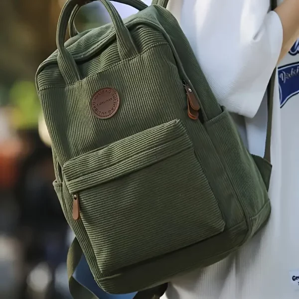 Sac à dos femme nylon léger – compartiments multiples, style décontracté