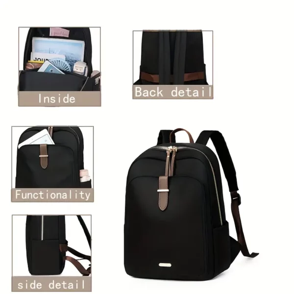 Sac à dos femme nylon léger avec poches zippées – style urbain sécurisé