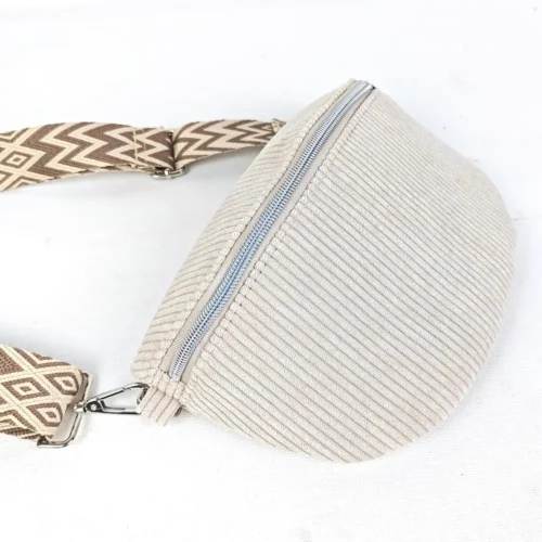Sac banane femme en velours côtelé – style minimaliste et chic