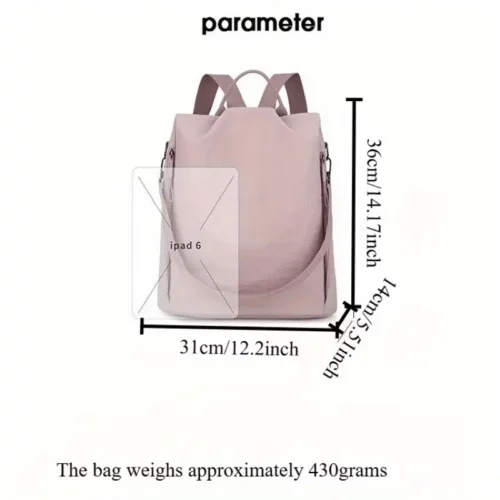 Sac à dos femme anti-vol en nylon léger – urbain, épuré et polyvalent
