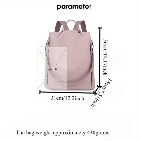 Sac à dos femme anti-vol en nylon léger – urbain, épuré et polyvalent