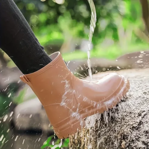 Bottes de pluie femme en caoutchouc mat avec doublure douce et semelle confort