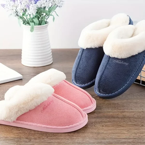 Chaussons femme en fausse fourrure douce – intérieur/extérieur antidérapants