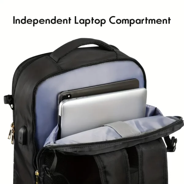 Sac à dos femme pour ordinateur portable – polyester uni, usage travail et voyage