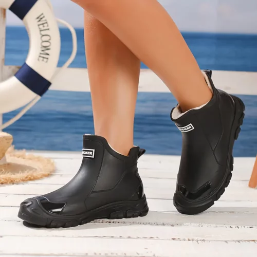Bottes de pluie femme élégantes en caoutchouc – style chic et imperméable